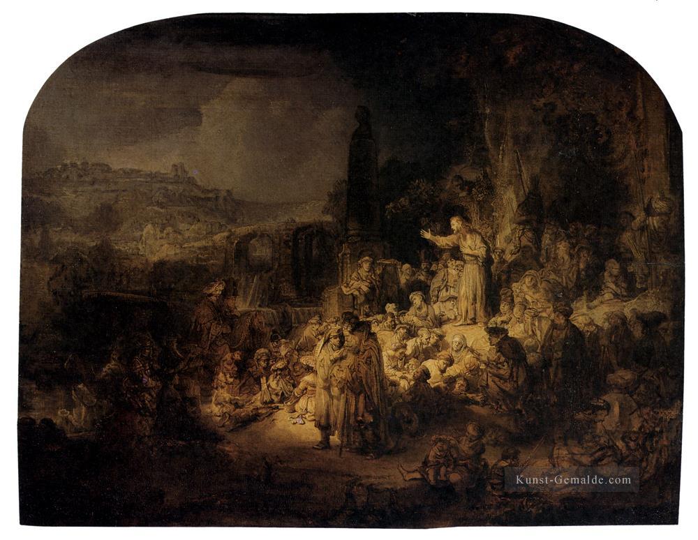 Johannes der Täufer predigt Rembrandt Ölgemälde